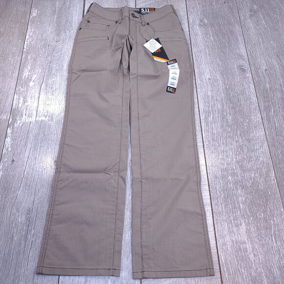 5.11 Tactical Pants Women’s 2 Stone Brown Cirrus Covert Ripstop Straight Leg - Picture 2 of 10